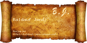 Baldauf Jenő névjegykártya